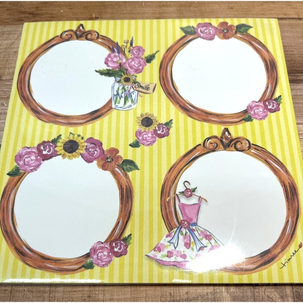 Vintage-Inspired Desk Pad With Floral And Dress Design 8" X 8" 80 Sheets IG88851